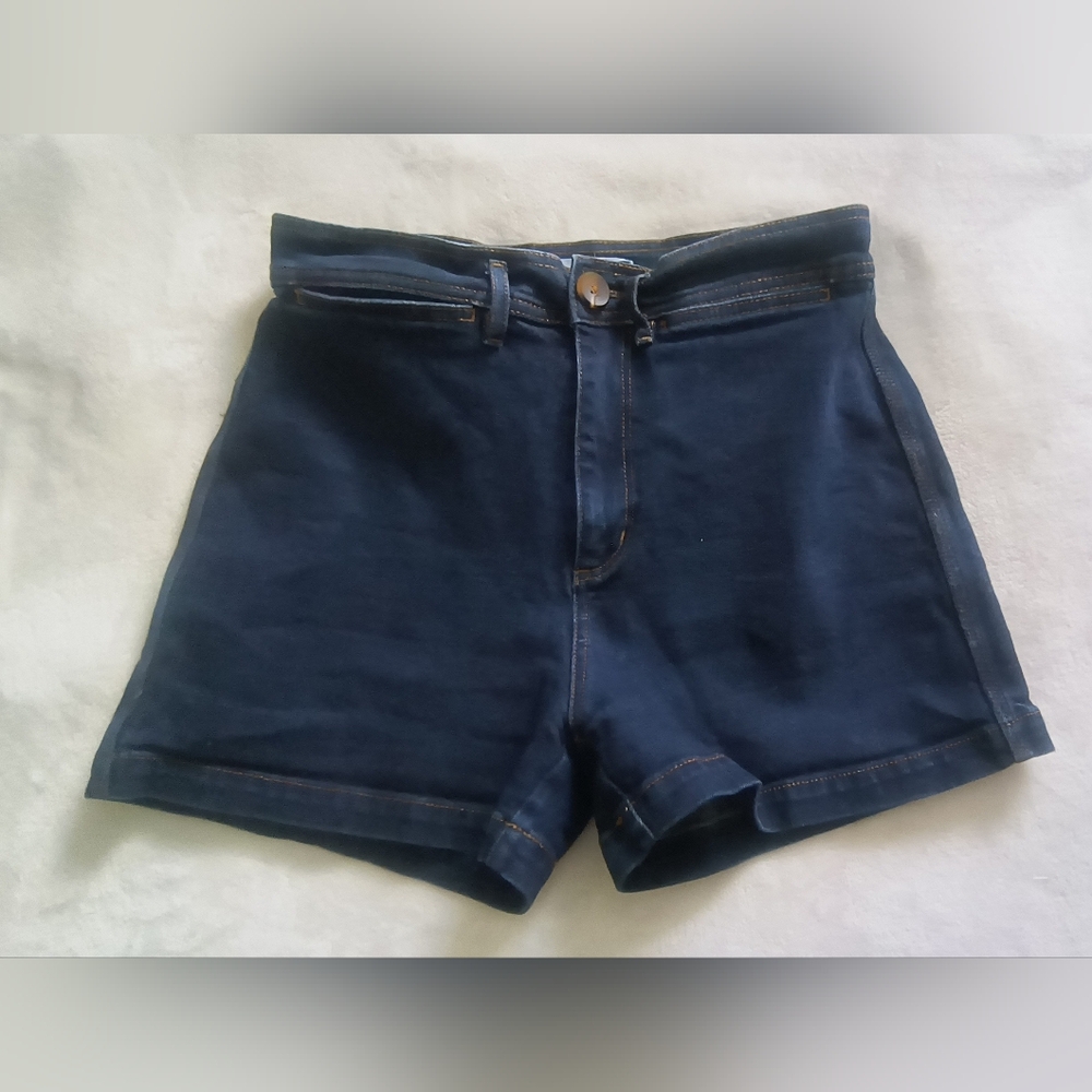 LOFT High Rise Dark Wash Stretch Denim Shorts 26 / 2